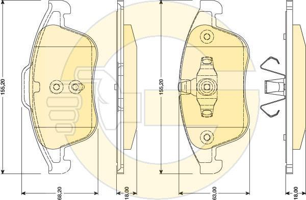 GIRLING Колодки тормозные RENAULT LATITUDE 11-/MEGANE 08-/SCENIC 09- передние (440608746R, 6117902)