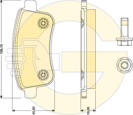 GIRLING Колодки тормозные RENAULT MEGANE III 08-/SCENIC III 09- зад. с элек.стоян.торм. (440603734R, 6117911)