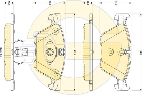GIRLING Колодки тормозные 5 F10/F11 2.0-3.0 10- передние (34116775310, 6118822)