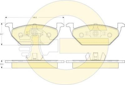 GIRLING Колодки тормозные AUDI A3 97-/VW G4/SKODA OCTAVIA 97-09 1.4/1.6/1.8 передние (571929, 6119842)