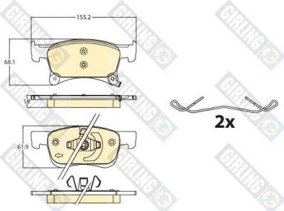 Girling 6120912 комплект тормозных колодок, дисковый тормоз на OPEL CORSA E Van