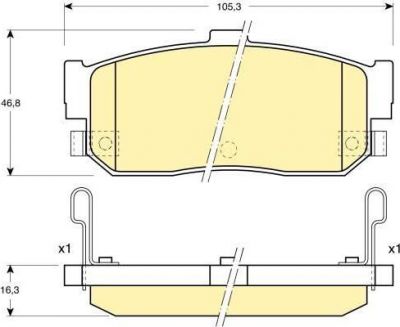 GIRLING Колодки тормозные задние NISSAN ALMERA 95- MAXIMA 95- PRIMERA 90-98 SUNNY 87-95 (440600N690, 6131819)
