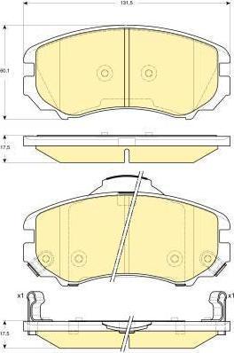 GIRLING Колодки тормозные передние HYUNDAI TUCSON KIA SPORTAGE 04- (581011FA50, 6133529)