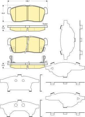 Girling 6133599 комплект тормозных колодок, дисковый тормоз на DAIHATSU COPEN (L880_, L881_)