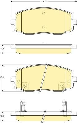 GIRLING Колодки тормозные передние HYUNDAI i10 08- KIA PICANTO 04- (5810107A10, 6133699)