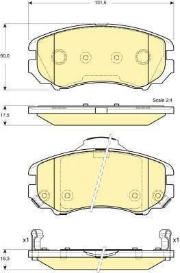 GIRLING Колодки тормозные передние Kia Sportage 04- Magentis 06- Hyundai Sonata (581011FE01, 6133869)