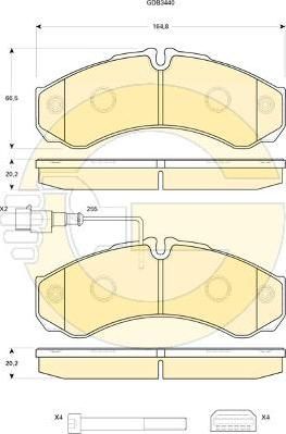 Girling 6134409 комплект тормозных колодок, дисковый тормоз на NISSAN CABSTAR