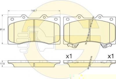 Girling 6135605 комплект тормозных колодок, дисковый тормоз на NISSAN PATROL VI (Y62)