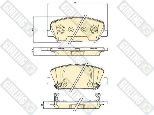 Girling 6136216 комплект тормозных колодок, дисковый тормоз на HYUNDAI GENESIS купе