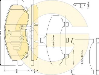 GIRLING Колодки тормозные передние MITSUBISHI ASX LANCER OUTLANDER DODGE CALIBER (4605A795, 6141429)