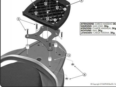 GIVI E851 крепление кофра KEEW GOCCIA