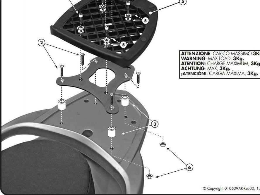 GIVI E851 крепление кофра KEEW GOCCIA