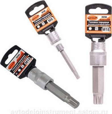 головка (1/2,L=100mm) со вставкой SPLINE M14 (АвтоDело)Professional 39204