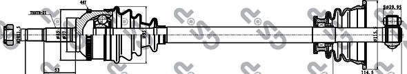 GSP 250401 Привод в сборе RENAULT CLIO II/KANGOO 1.2-1.9DTI 97-09 лев. +ABS МКПП