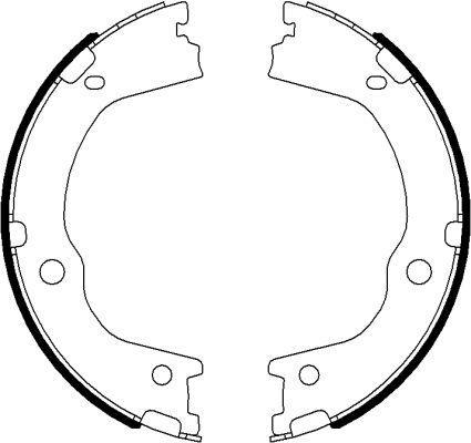 Hella 8DA 355 050-931 комплект тормозных колодок, стояночная тормозная с на HYUNDAI SANTA FE II (CM)