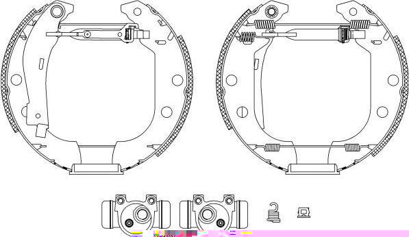 Hella 8DB 355 003-691 комплект тормозных колодок на PEUGEOT 405 I (15B)