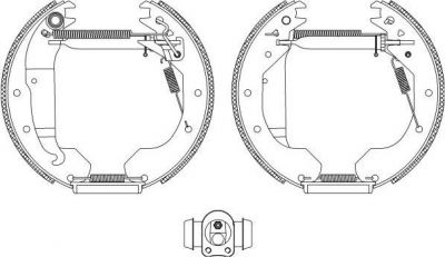 Hella 8DB 355 004-301 комплект тормозных колодок на OPEL KADETT E фургон (37_, 47_)