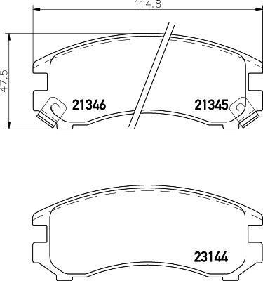 Hella 8DB 355 005-681 комплект тормозных колодок, дисковый тормоз на SUZUKI SWIFT II седан (AH, AJ)