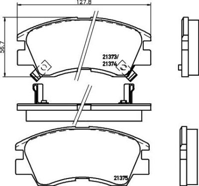 Hella 8DB 355 005-781 комплект тормозных колодок, дисковый тормоз на MITSUBISHI L 300 автобус (P0_W, P1_W, P2_W)
