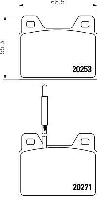 Hella 8DB 355 005-991 комплект тормозных колодок, дисковый тормоз на PEUGEOT 505 Break (551D)