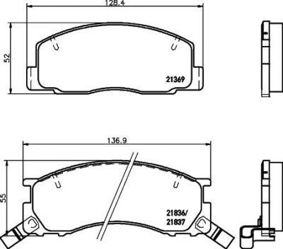 Hella 8DB 355 006-451 комплект тормозных колодок, дисковый тормоз на TOYOTA PREVIA (TCR2_, TCR1_)