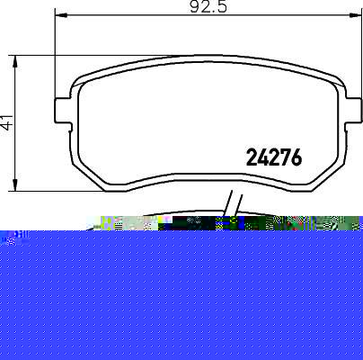 Hella 8DB 355 006-581 комплект тормозных колодок, дисковый тормоз на HYUNDAI i10 (PA)