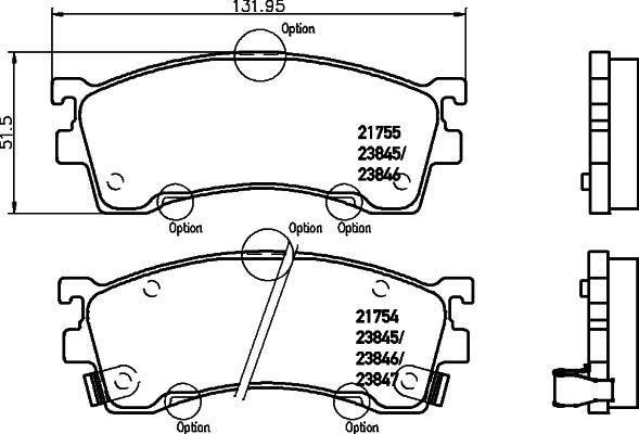 Hella 8DB 355 006-621 комплект тормозных колодок, дисковый тормоз на MAZDA 626 IV Hatchback (GE)