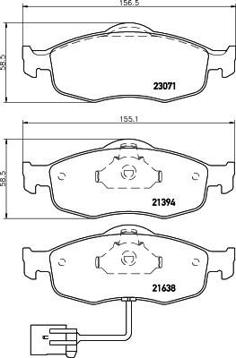 Hella 8DB 355 007-751 комплект тормозных колодок, дисковый тормоз на FORD SCORPIO I (GAE, GGE)