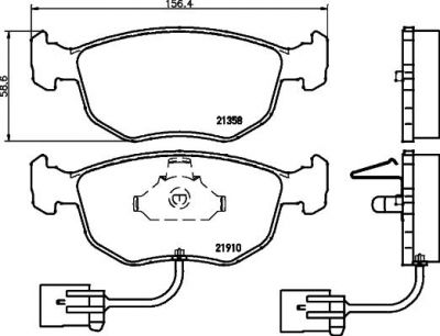 Hella 8DB 355 007-991 комплект тормозных колодок, дисковый тормоз на FORD SCORPIO I (GAE, GGE)