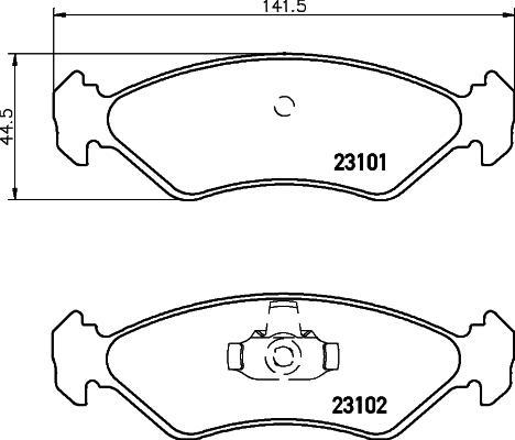 Hella 8DB 355 008-051 комплект тормозных колодок, дисковый тормоз на FORD FIESTA фургон (FVD)