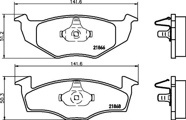 Hella 8DB 355 008-351 комплект тормозных колодок, дисковый тормоз на VW POLO CLASSIC (6KV2)