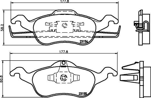 Hella 8DB 355 008-621 комплект тормозных колодок, дисковый тормоз на FORD FOCUS (DAW, DBW)