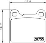 Hella 8DB 355 008-801 комплект тормозных колодок, дисковый тормоз на VOLVO 960 Kombi (965)