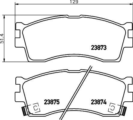 Hella 8DB 355 010-251 комплект тормозных колодок, дисковый тормоз на KIA SHUMA II (FB)