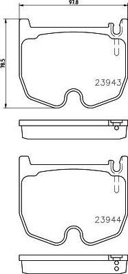Hella 8DB 355 010-381 комплект тормозных колодок, дисковый тормоз на MERCEDES-BENZ CLS (C219)