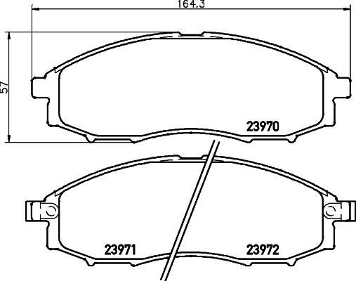 Hella 8DB 355 010-671 комплект тормозных колодок, дисковый тормоз на NISSAN PICK UP III (D22)