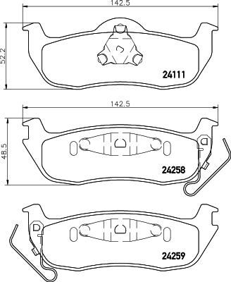 HELLA КОМПЛЕКТ ТОРМОЗНЫХ КОЛОДОК, ДИСКОВЫЙ ТОРМОЗ (8DB 355 012-181)