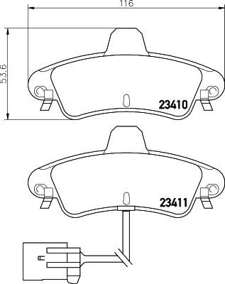 Hella 8DB 355 012-201 комплект тормозных колодок, дисковый тормоз на FORD MONDEO I (GBP)