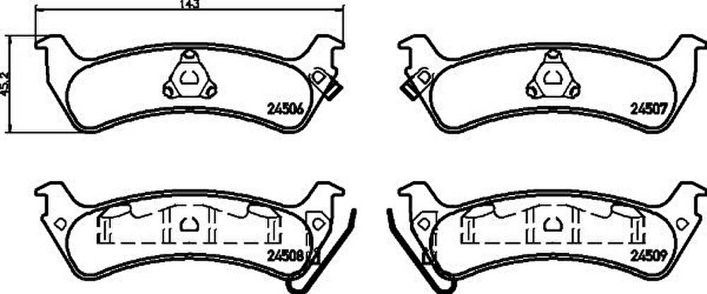 Hella 8DB 355 013-091 комплект тормозных колодок, дисковый тормоз на JEEP GRAND CHEROKEE I (ZJ)