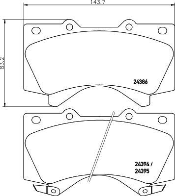 HELLA КОМПЛЕКТ ТОРМОЗНЫХ КОЛОДОК, ДИСКОВЫЙ ТОРМОЗ (8DB 355 013-151)