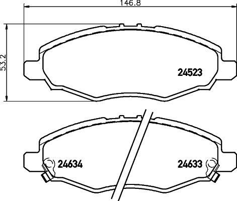 Hella 8DB 355 013-181 комплект тормозных колодок, дисковый тормоз на TOYOTA HILUX III пикап (KUN_, TGN_, LAN_, GGN_)