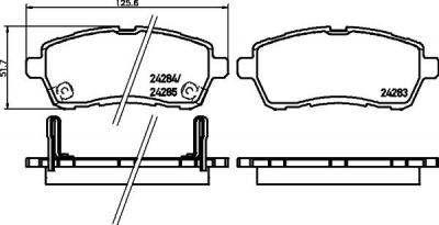 Hella 8DB 355 014-001 комплект тормозных колодок, дисковый тормоз на MAZDA 2 (DE)