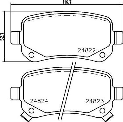 Hella 8DB 355 014-331 комплект тормозных колодок, дисковый тормоз на FIAT FREEMONT (JC_, JF_)