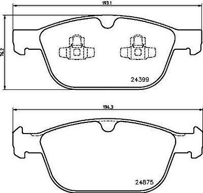 HELLA КОМПЛЕКТ ТОРМОЗНЫХ КОЛОДОК, ДИСКОВЫЙ ТОРМОЗ (8DB 355 014-541)