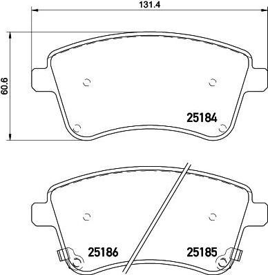 Hella 8DB 355 015-331 комплект тормозных колодок, дисковый тормоз на KIA VENGA (YN)