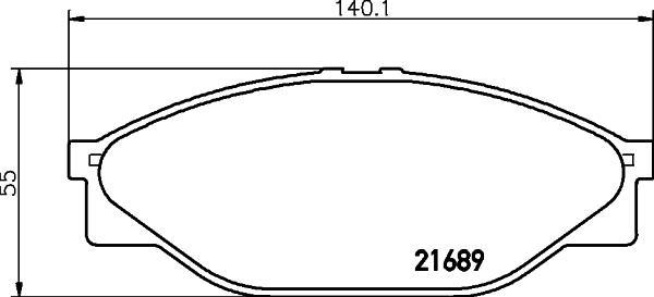Hella 8DB 355 016-411 комплект тормозных колодок, дисковый тормоз на TOYOTA HIACE III c бортовой платформой/ходовая часть (YH8_, LH8_)