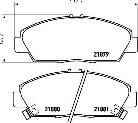 Hella 8DB 355 016-631 комплект тормозных колодок, дисковый тормоз на ROVER 600 (RH)