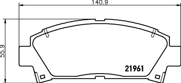 Hella 8DB 355 016-721 комплект тормозных колодок, дисковый тормоз на TOYOTA AVENSIS (_T22_)