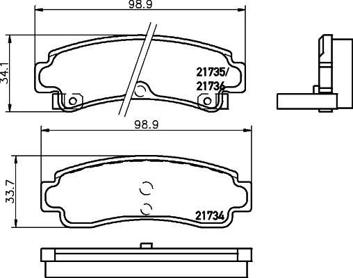 Hella 8DB 355 016-731 комплект тормозных колодок, дисковый тормоз на NISSAN SUNNY III Liftback (N14)