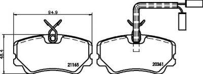 Hella 8DB 355 017-791 комплект тормозных колодок, дисковый тормоз на ALFA ROMEO 33 (905)